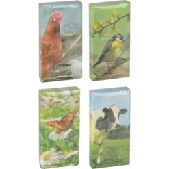 ESSCHERT DESIGN Zakdoekjes Met Natuurprint - Set Van 4 Stuks