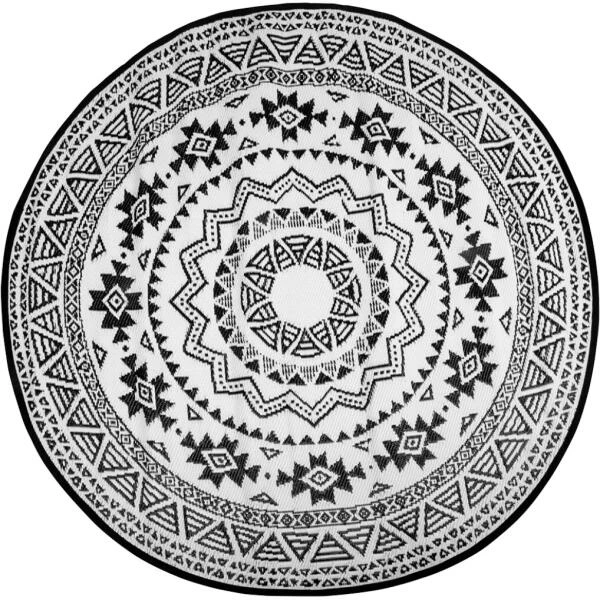 ESSCHERT DESIGN Tuintapijt Zwart/wit - ø 180 Cm 3 ESSCHERT DESIGN Tuintapijt Zwart/wit - ø 180 Cm