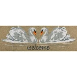 ESSCHERT DESIGN Deurmat Welcome Met Zwanen - 76 × 25 × 1,5 Cm