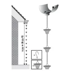 ESSCHERT DESIGN Regenketting Verkoperd Met 12 Emmertjes -Esschert Design regenketting verkoperd 1507400850 3 600