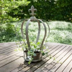 ESSCHERT DESIGN Pothouders Kroon - Aged Metal - Set Van 3 Stuks -Esschert Design sierpotten kroon aged metal 1492614378 1 600