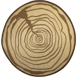 ESSCHERT DESIGN Tuintapijt Jaarringen Boomstructuur - Ø 170 Cm