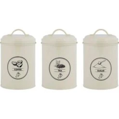 ESSCHERT DESIGN Voorraadblik Thee, Koffie En Suiker - Set Van 3 Stuks