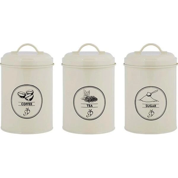 ESSCHERT DESIGN Voorraadblik Thee, Koffie En Suiker - Set Van 3 Stuks 3 ESSCHERT DESIGN Voorraadblik Thee, Koffie En Suiker - Set Van 3 Stuks