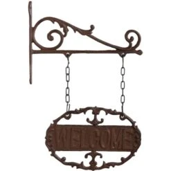 ESSCHERT DESIGN Welkomstbordje Met Haak - Gietijzer