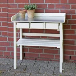 ESSCHERT DESIGN Werktafel Met Lades - Oppottafel (wit) -Esschert Design werktafel met lades oppottafel 1484067996 4 600