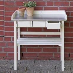 ESSCHERT DESIGN Werktafel Met Lades - Oppottafel (wit) -Esschert Design werktafel met lades oppottafel 1484067996 5 600