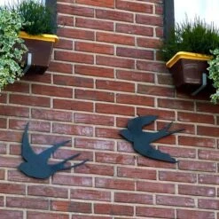 ESSCHERT DESIGN Muurdecoratie Zwaluwen - Set Van 2 Stuks -Esschert Design zwaluw duo in metaal 1484053820 5 600